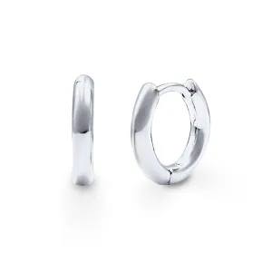 Round Tube Huggie Earrings in Sterling Silver