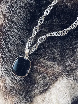 Rutilated QuartzPendant and Chain Necklace in Sterling Silver