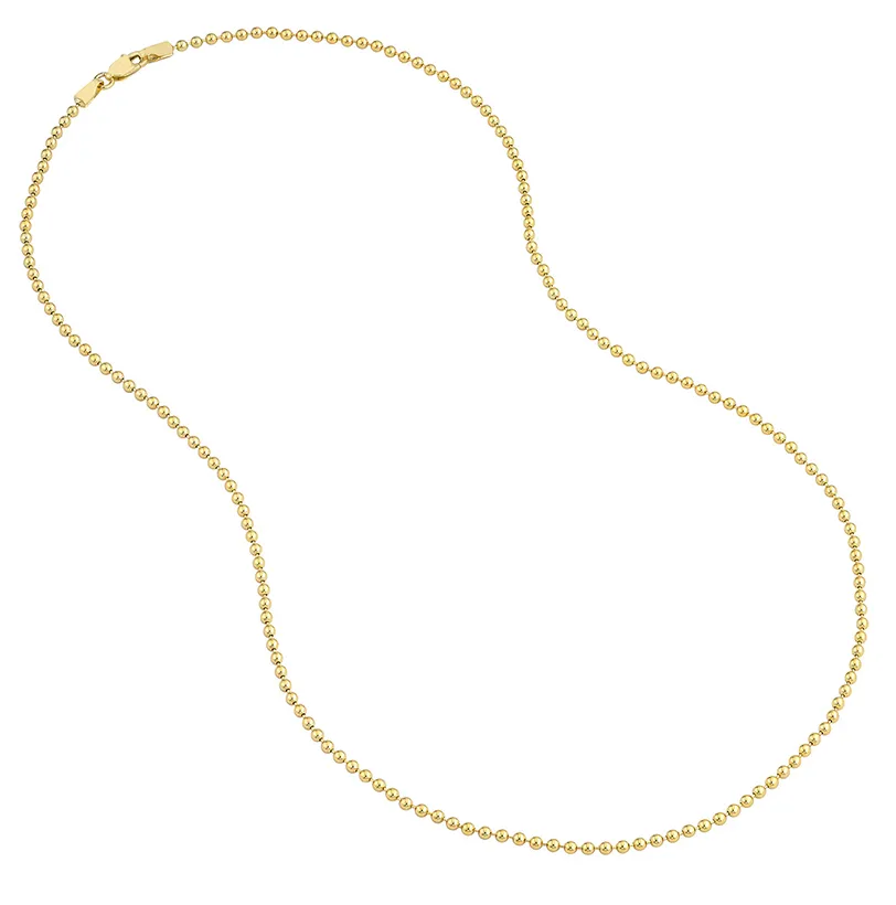 Sabel Collection Yellow Gold 2mm Beaded Chain