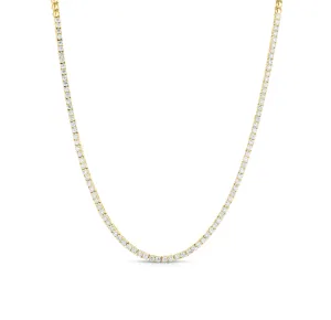 Sabel Collection Yellow Gold Beaded and Diamond Necklace