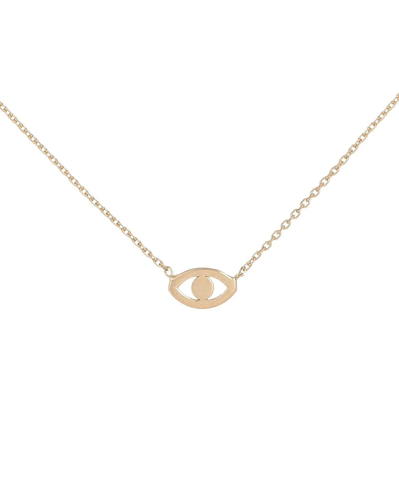 Sample Sale Open Evil Eye Necklace 14K