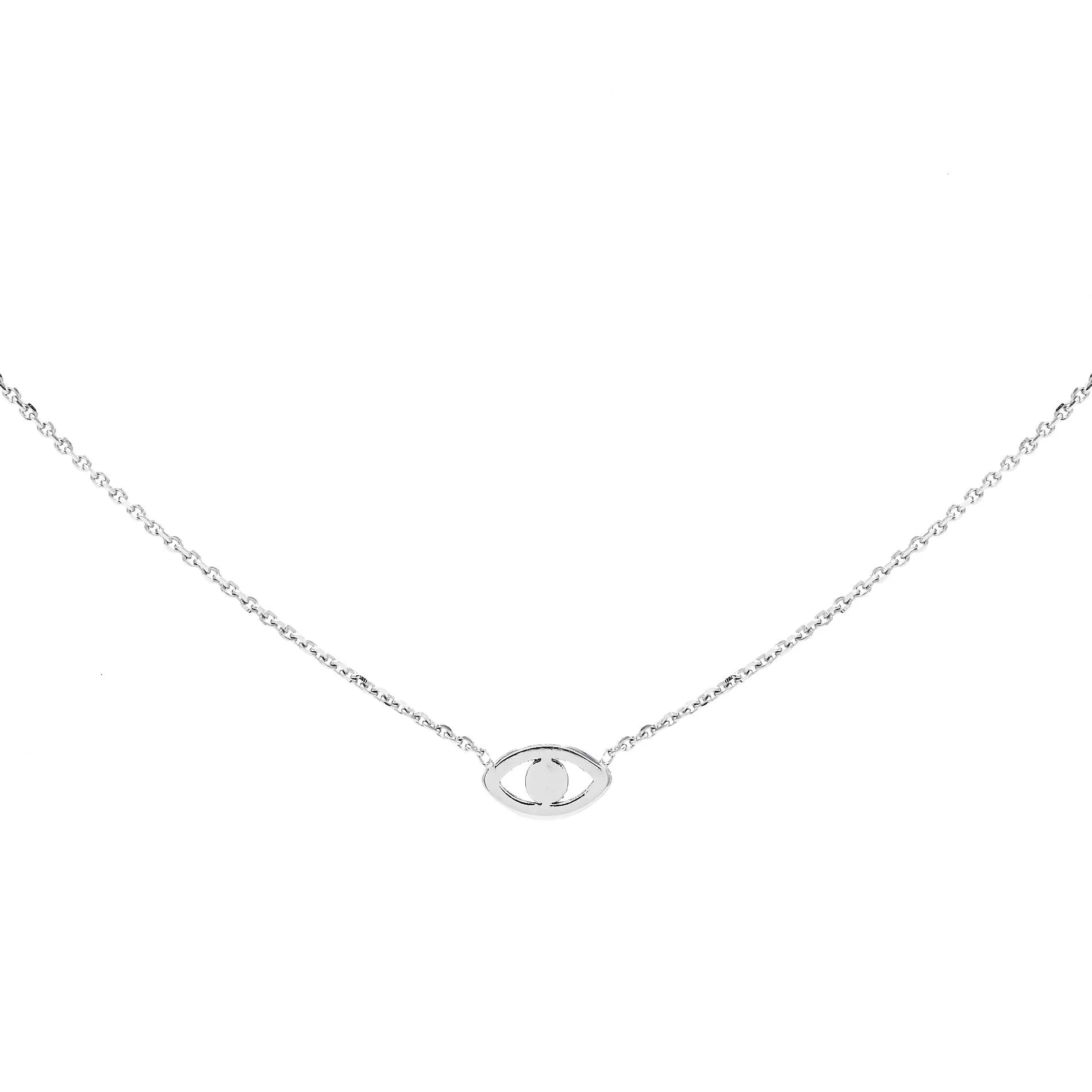 Sample Sale Open Evil Eye Necklace 14K