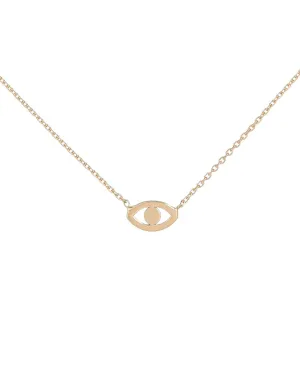 Sample Sale Open Evil Eye Necklace 14K