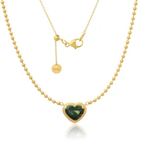 Sapphire Heart Beaded Necklace