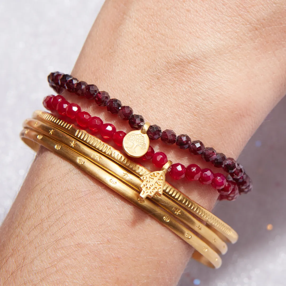 SATYA BG275-33-B - Tree of Life Garnet Gemstone bracelet