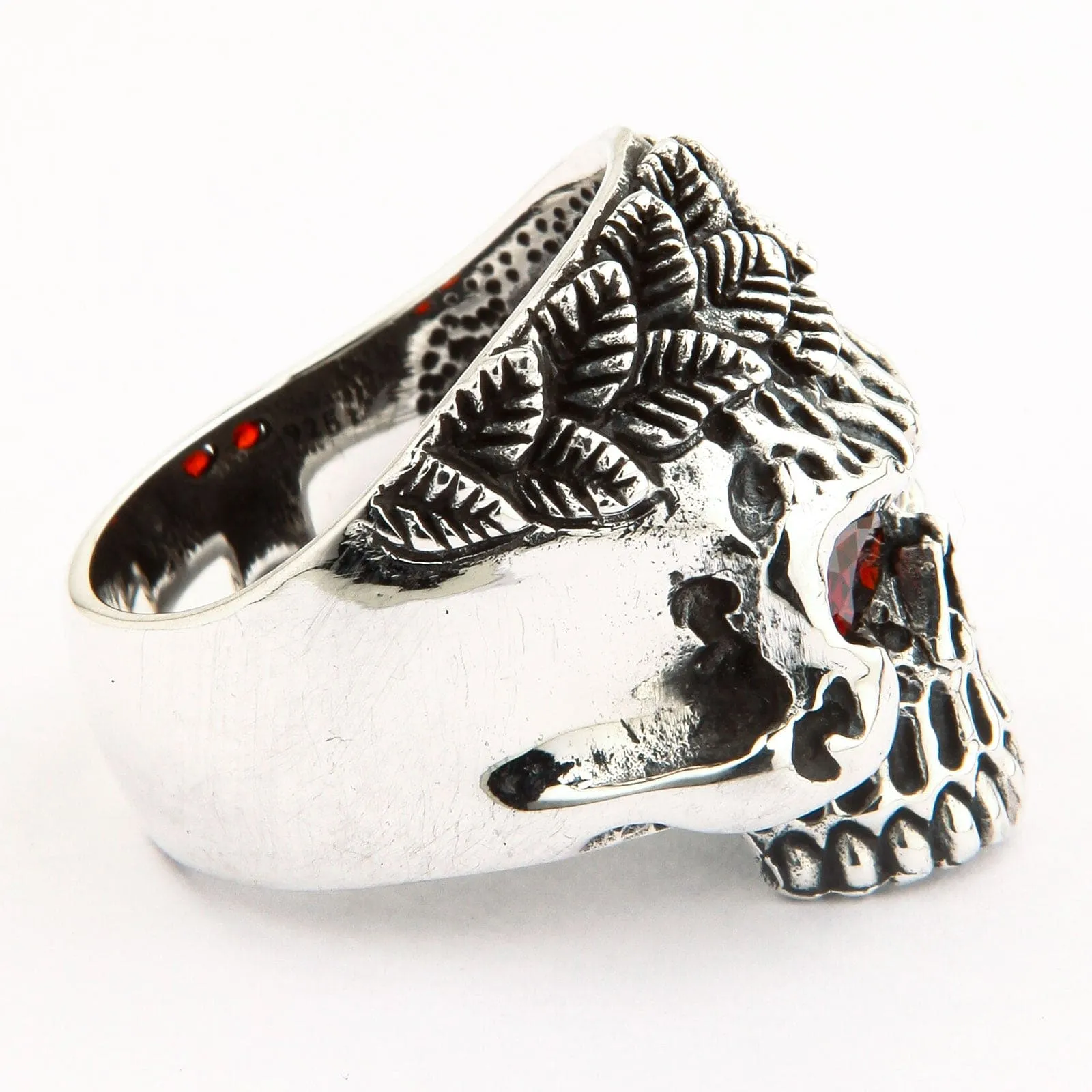 Savage Tribal Skull Sterling Silver Ring
