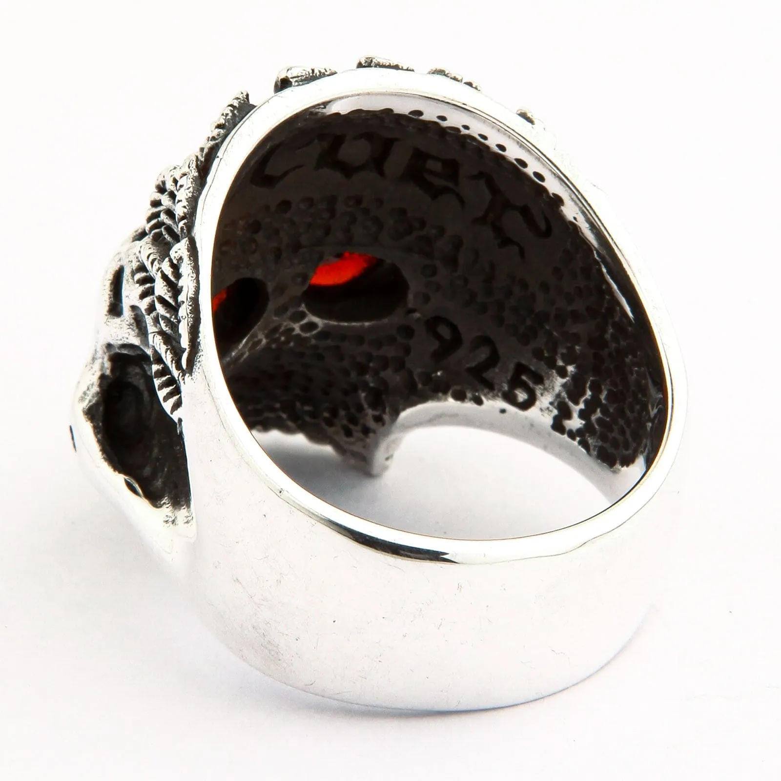 Savage Tribal Skull Sterling Silver Ring