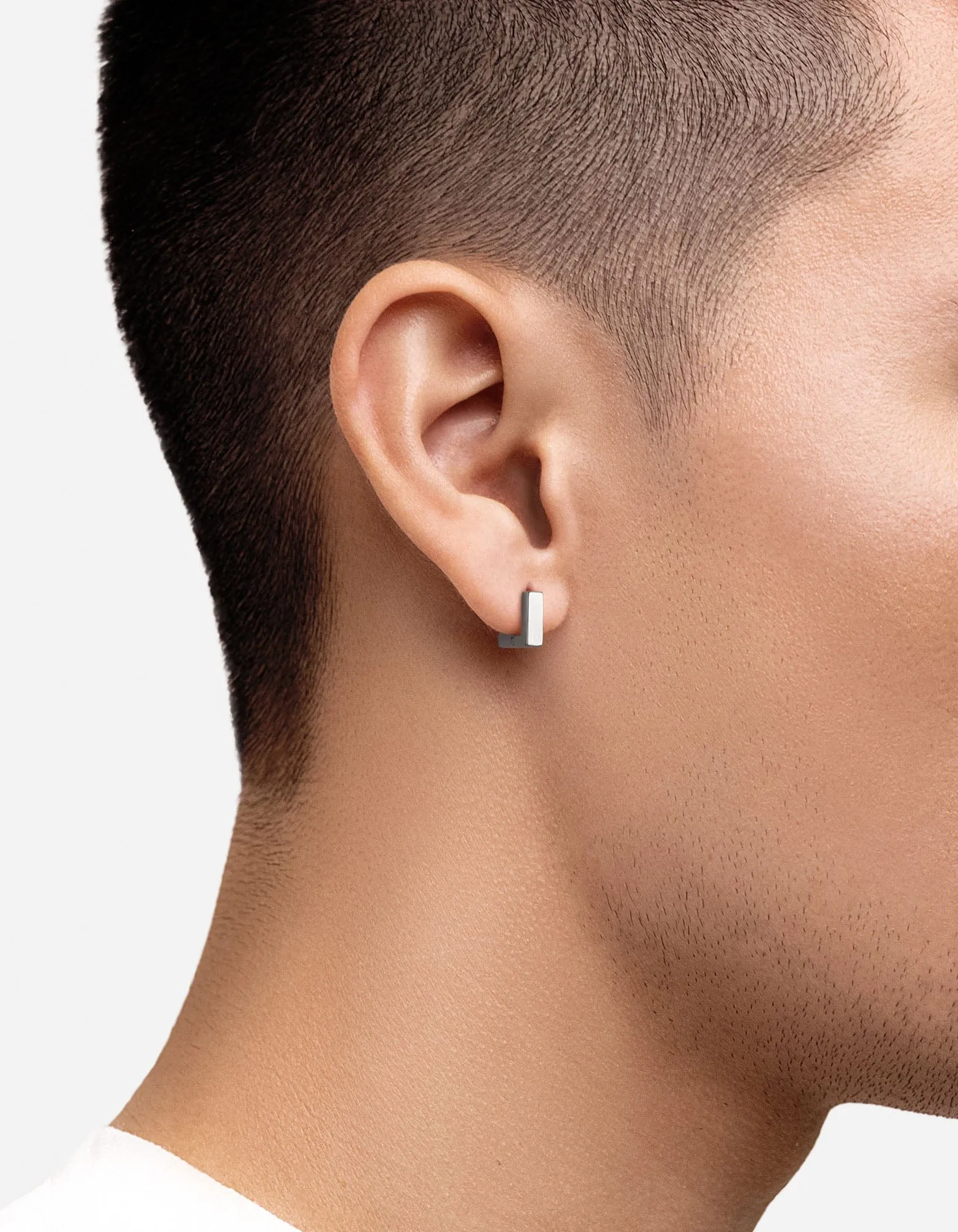Scatola Huggie Earring, Sterling Silver