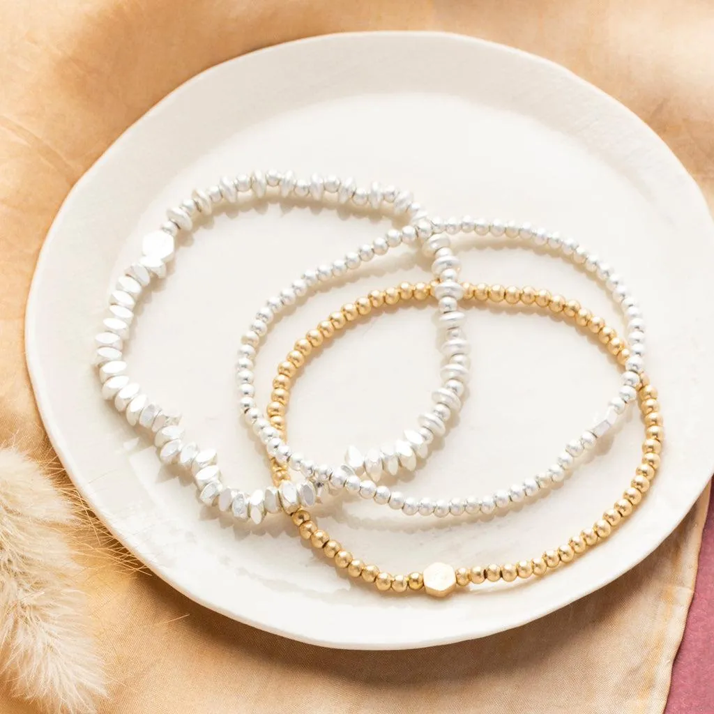 Scout Curated Wears Mini Metal Stacking Bracelet - Ball Beads
