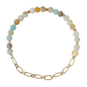 Scout Curated Wears Mini Stone with Chain Stacking Bracelet - Amazonite