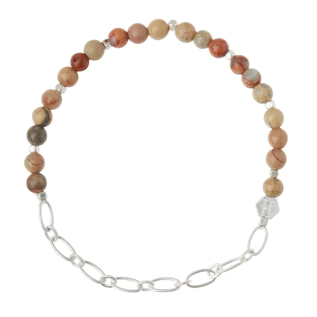 Scout Curated Wears Mini Stone with Chain Stacking Bracelet - Aqua Terra