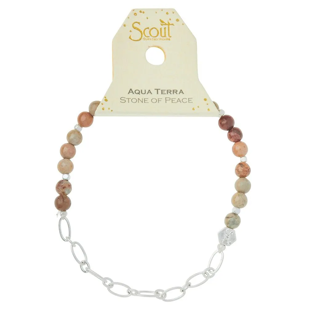 Scout Curated Wears Mini Stone with Chain Stacking Bracelet - Aqua Terra