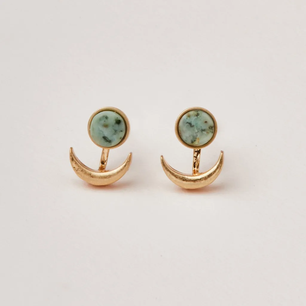 Scout Curated Wears Stone Moon Phase Ear Jacket - African Turquoise