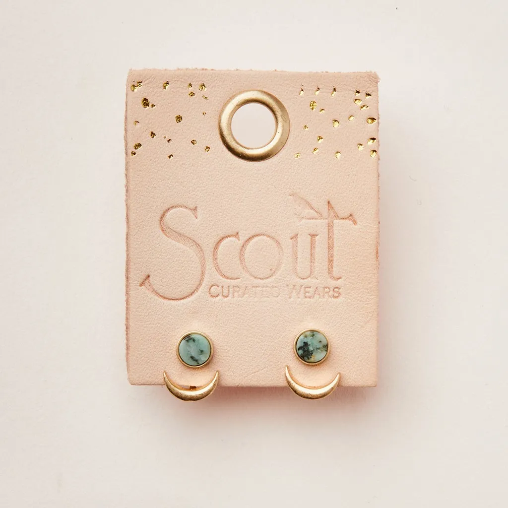 Scout Curated Wears Stone Moon Phase Ear Jacket - African Turquoise