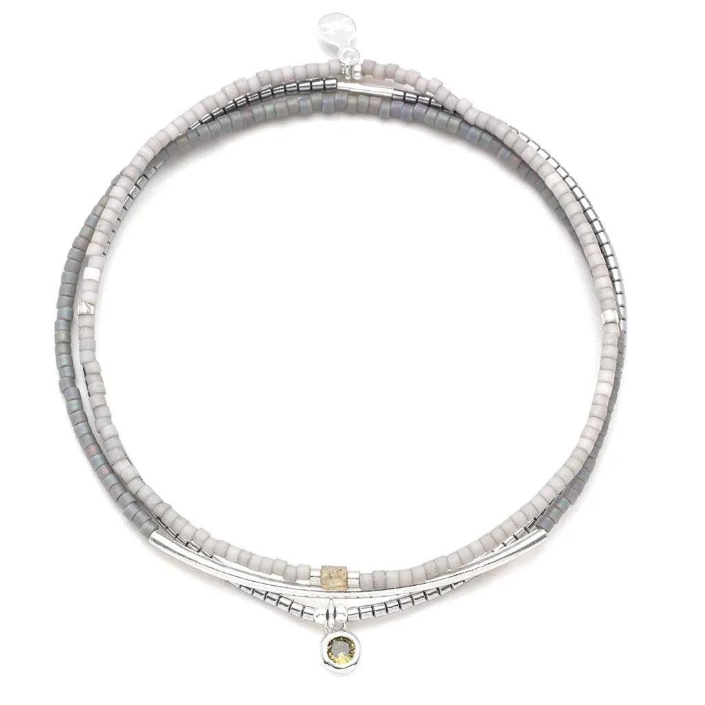 Scout Curated Wears Tonal Chromacolor Miyuki Bracelet Trio - Frost/Silver