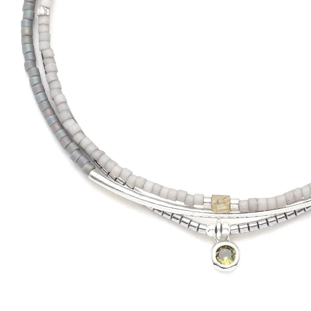 Scout Curated Wears Tonal Chromacolor Miyuki Bracelet Trio - Frost/Silver