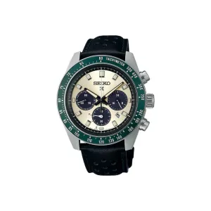 Seiko Prospex Speedtimer Men Solar Power Diver Watch SSC943P Black Stainless Steel Strap