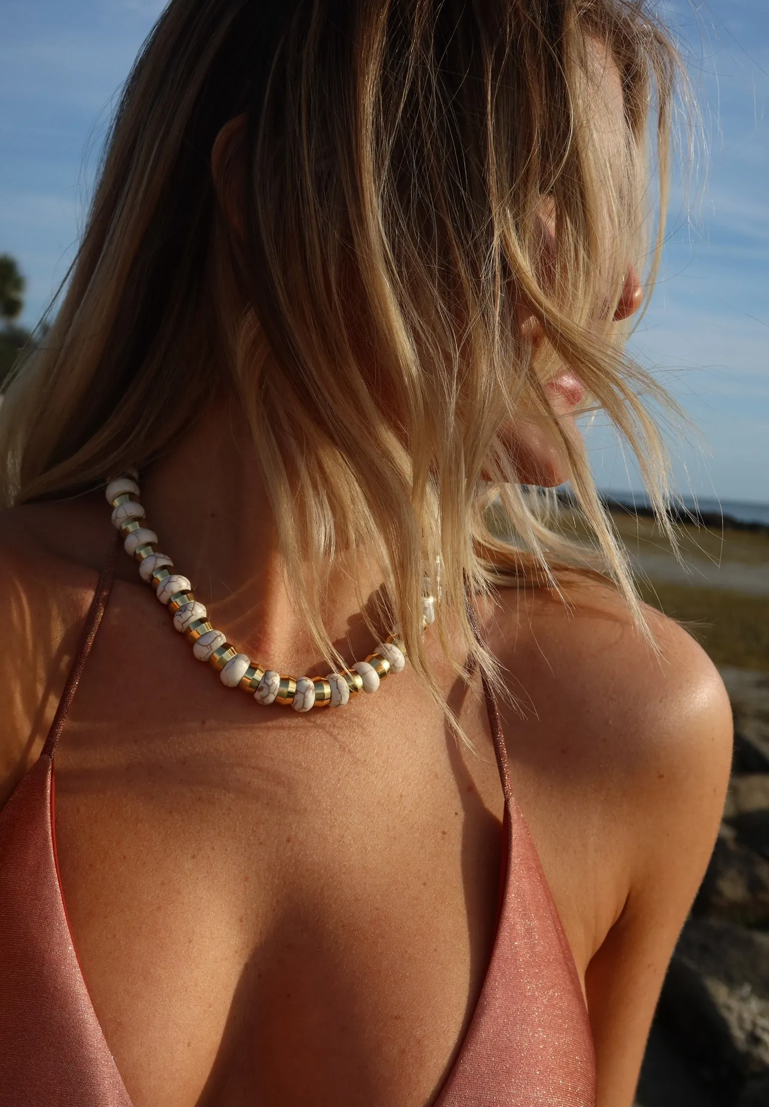 Semi-Precious Necklace Howlite