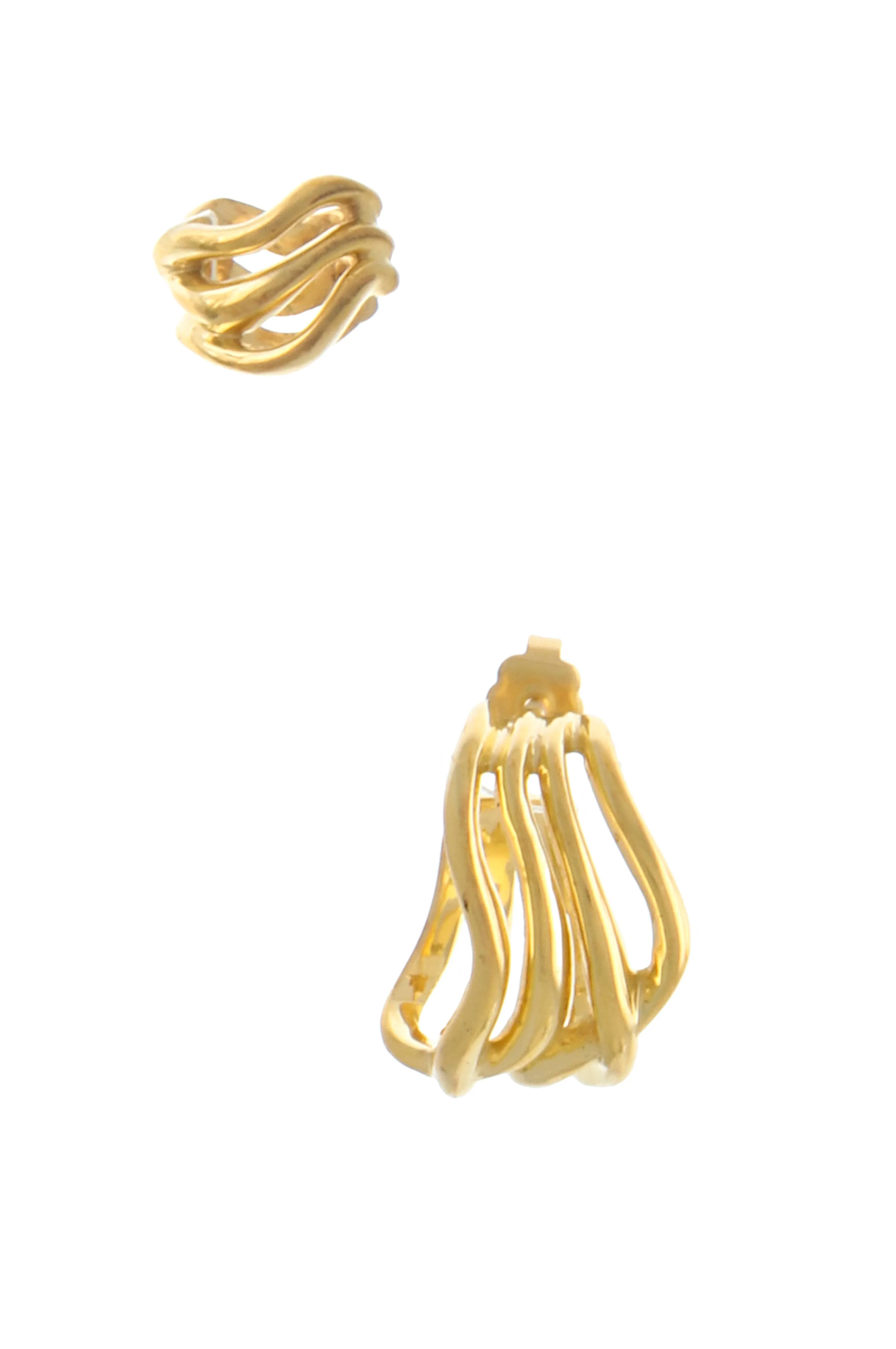 SET OF TWO INTERLACED WAVE HOOP & EARCUFF