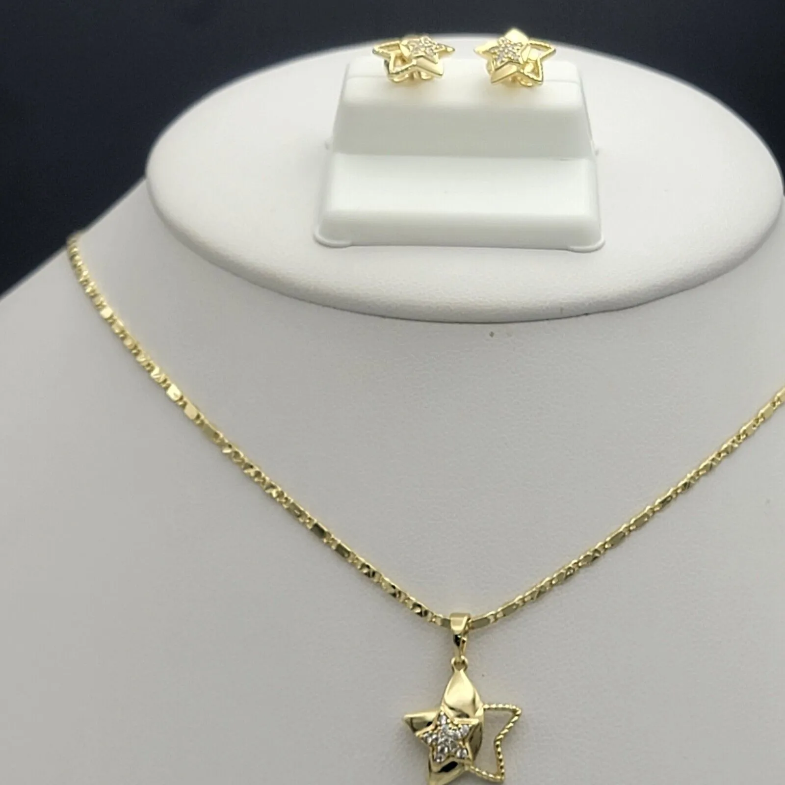Sets - 14K Gold Plated. Stars w crystals.