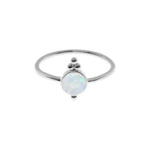 Shannon small white opalique boho ring