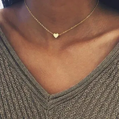 Shell Heart Imitation Pearls Necklace Women Handmade 6mm Stone Beaded Necklace For Women Jewelry Gift