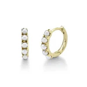 Shy Creation Cultured Pearl Huggie Earrings SC55011457