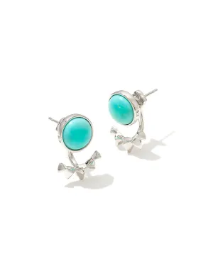 Sienna Ear Jacket Earrings in Rhodium Light Blue Magnesite
