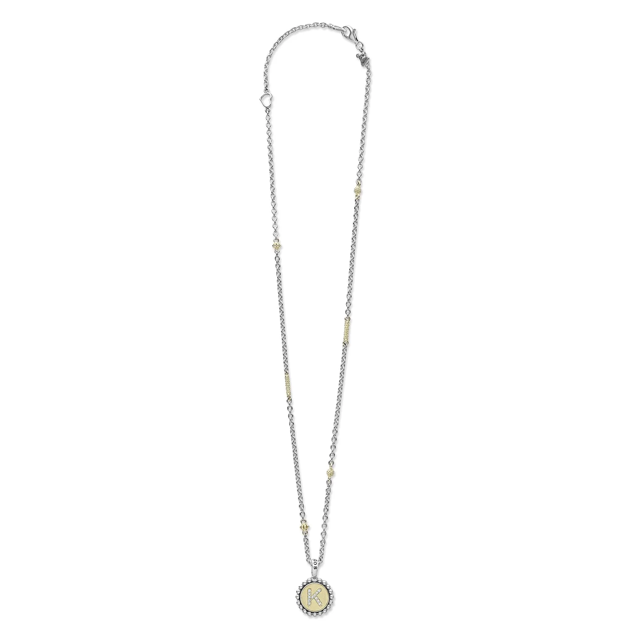 Signature Caviar K Initial Diamond Charm Necklace