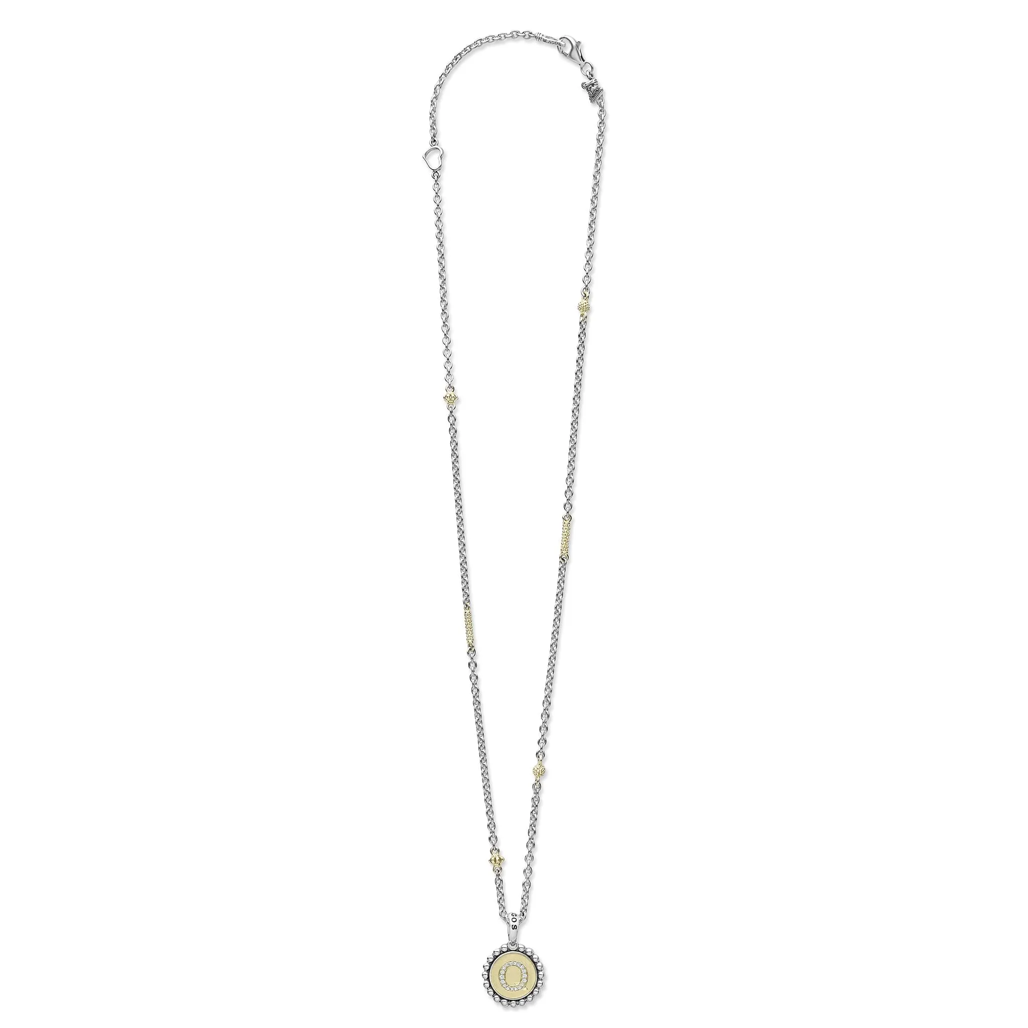 Signature Caviar Q Initial Diamond Charm Necklace