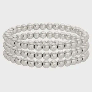 Silver Beaded Bracelet 6mm