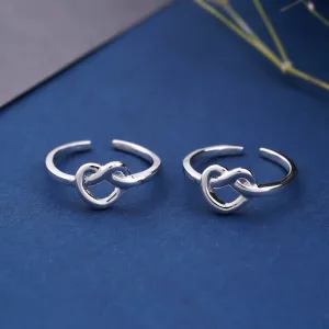 Silver Love Knot Toe Ring for Women