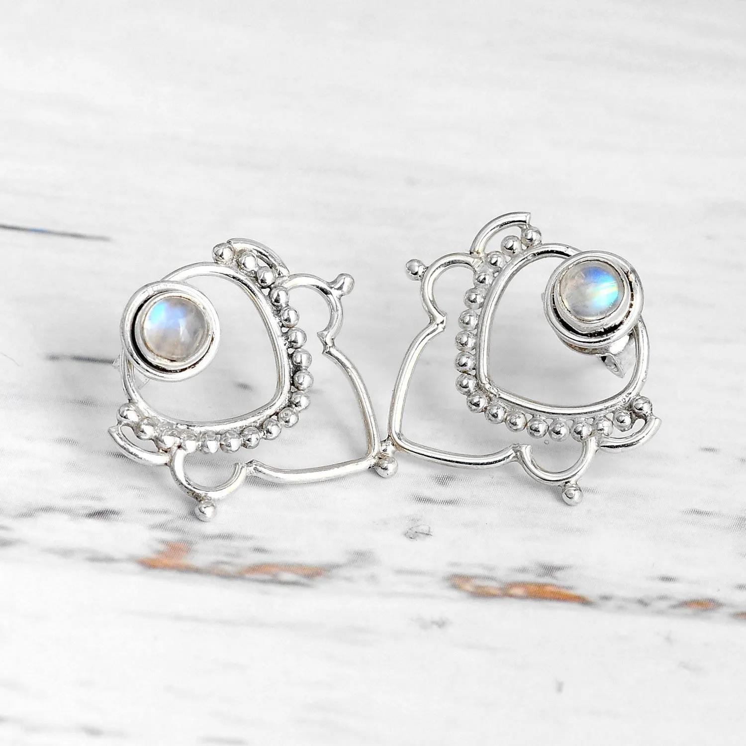 Silver Moonstone Earrings