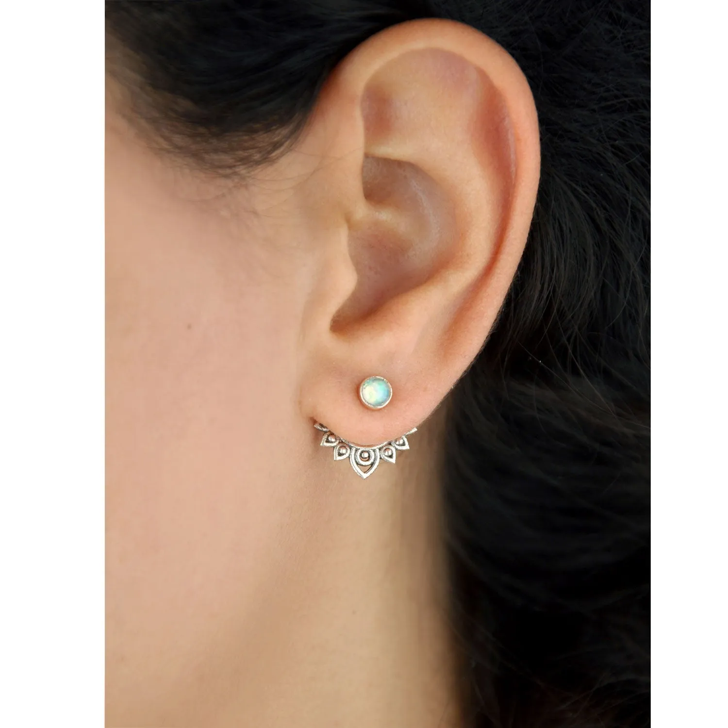 Silver Opal Ear Jacket