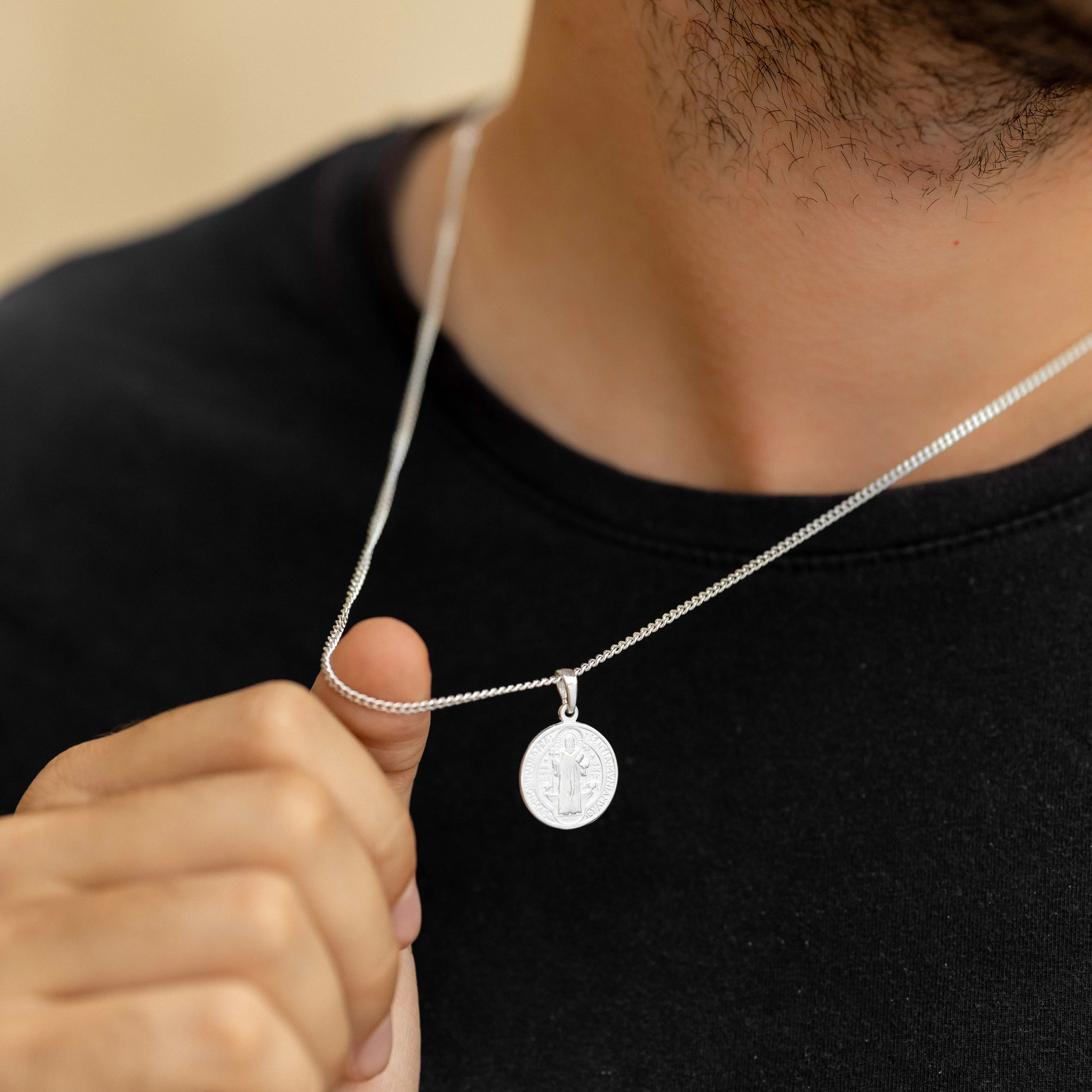 Silver Saint Benedict Necklace