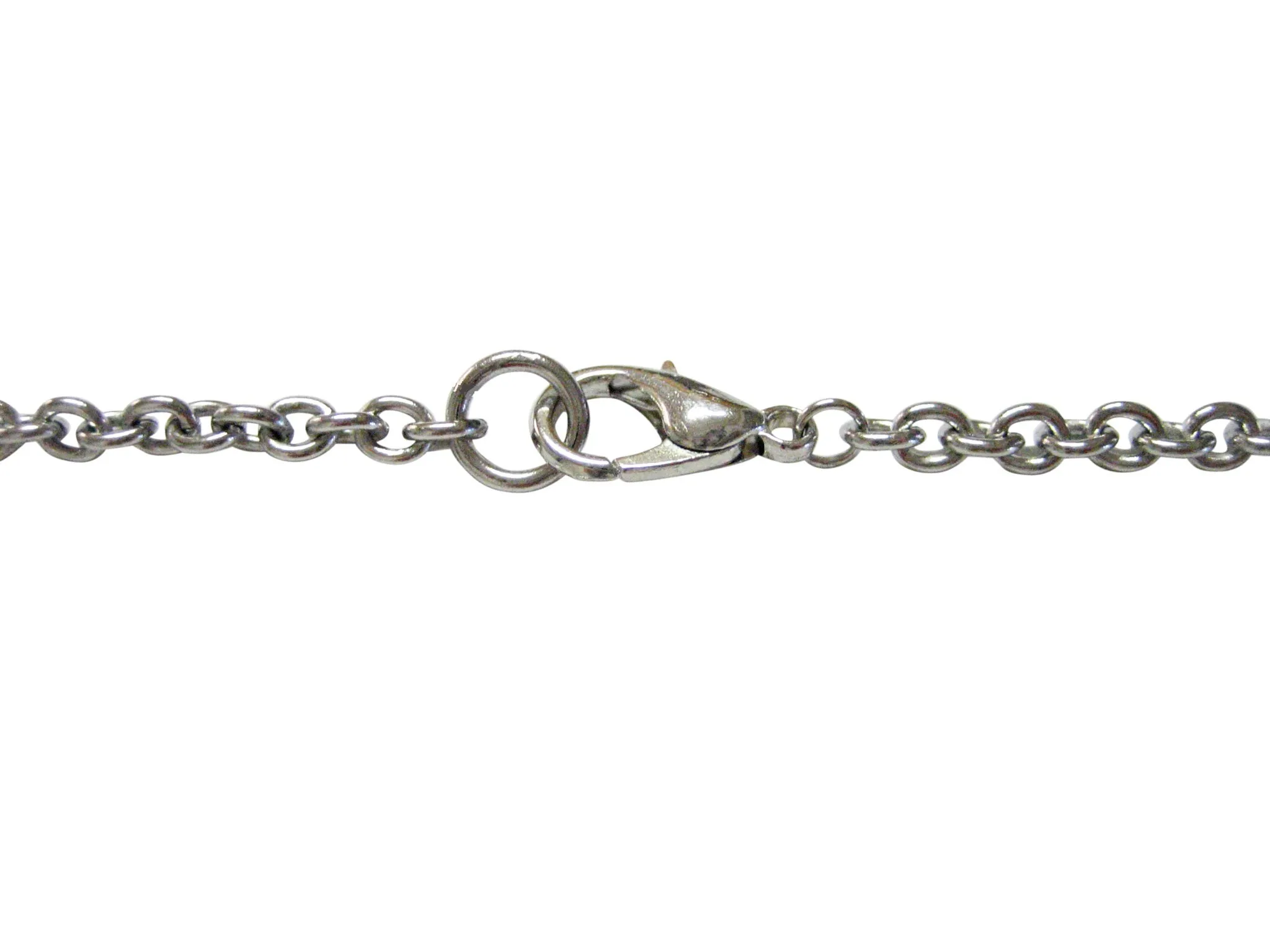 Silver Toned Etched Iraq Flag Pendant Necklace