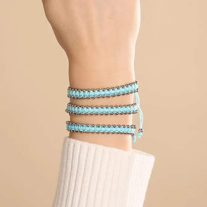 Silver x Sky Blue | Friendship DOT Bracelet