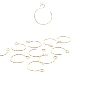 Simple Circle Ear Wires | 14Pcs. | Size: 13mm | 14K Real Gold Filled | Plain Earrings |