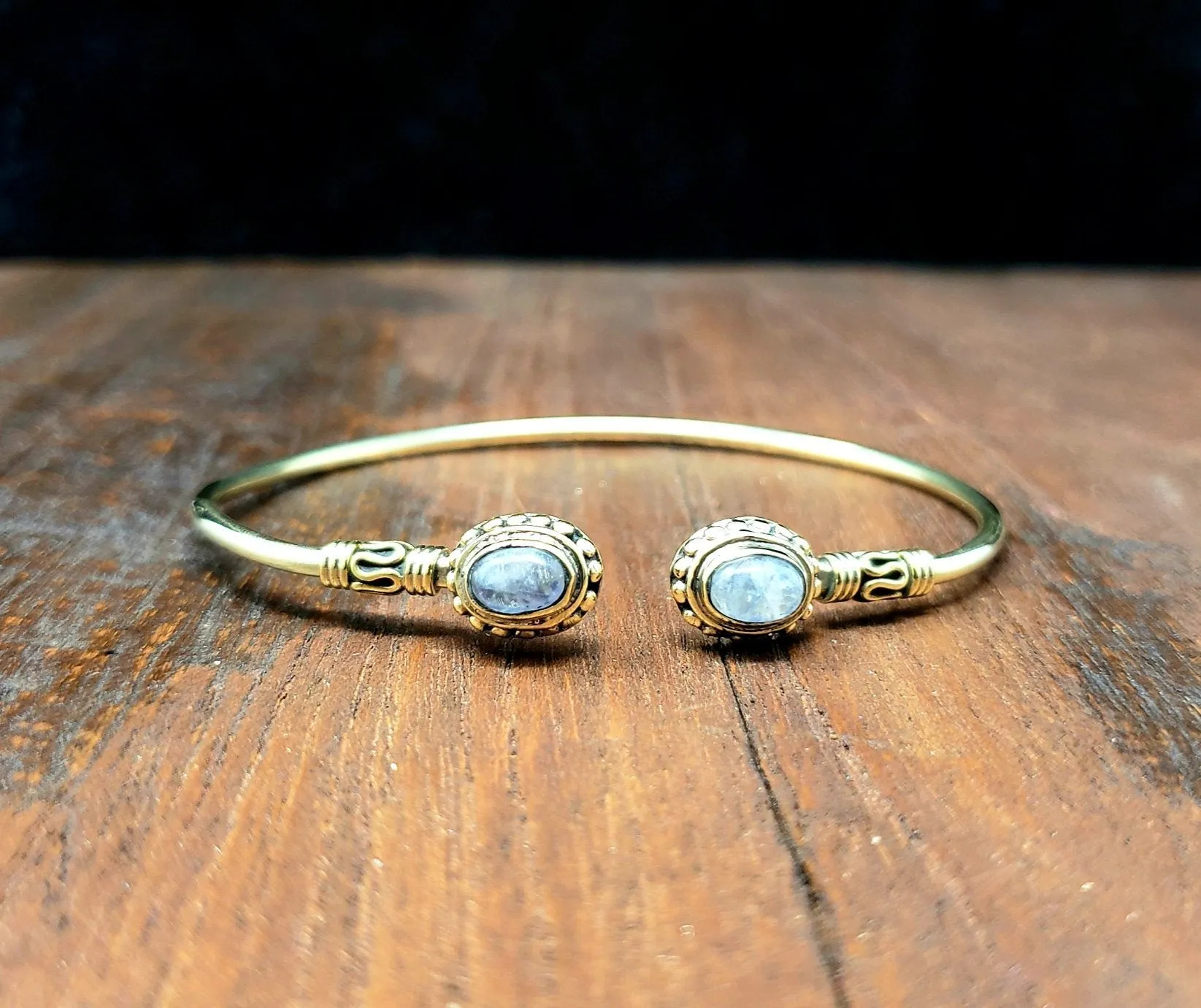 Simple Moonstone Adjustable Bracelet