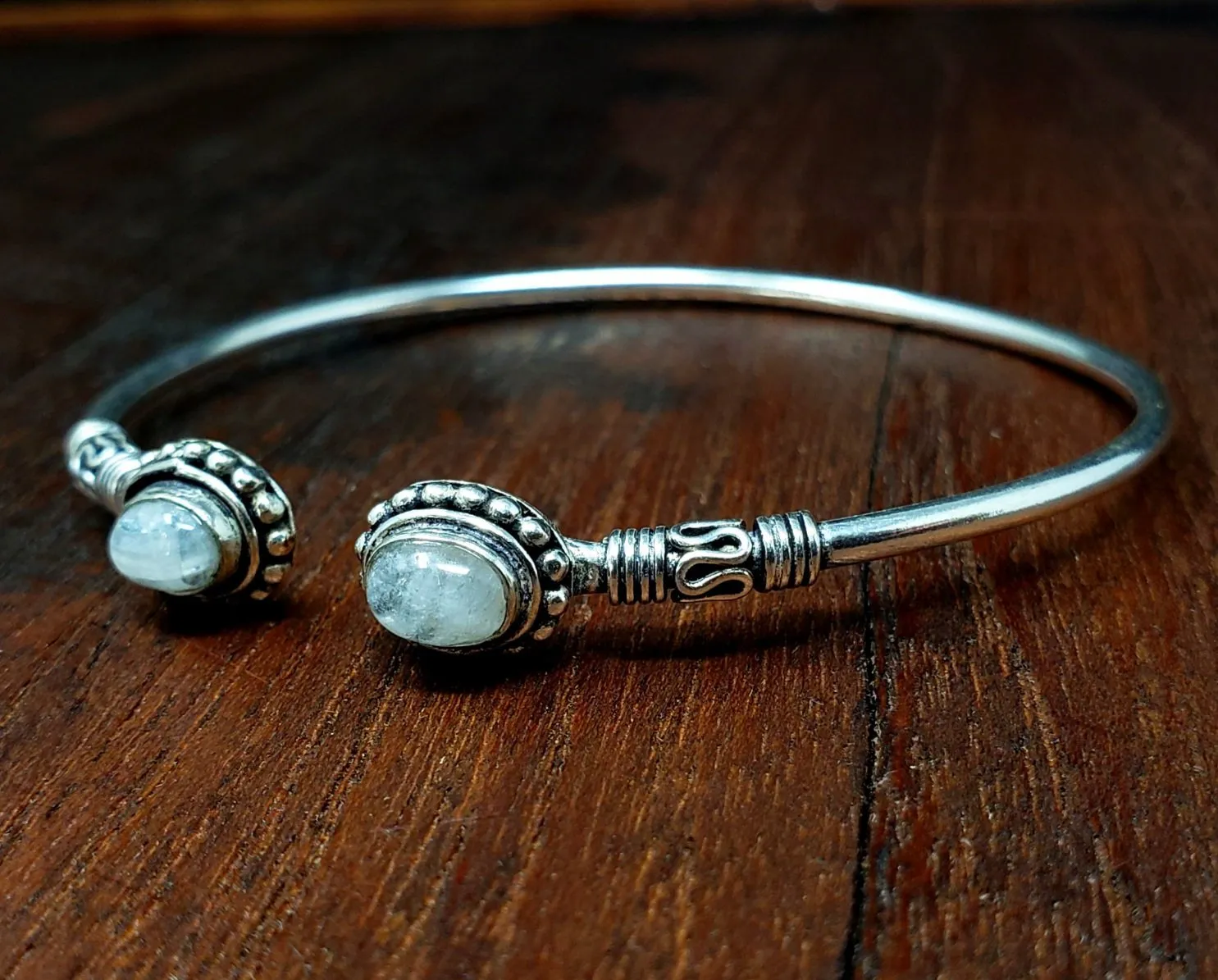 Simple Moonstone Adjustable Bracelet