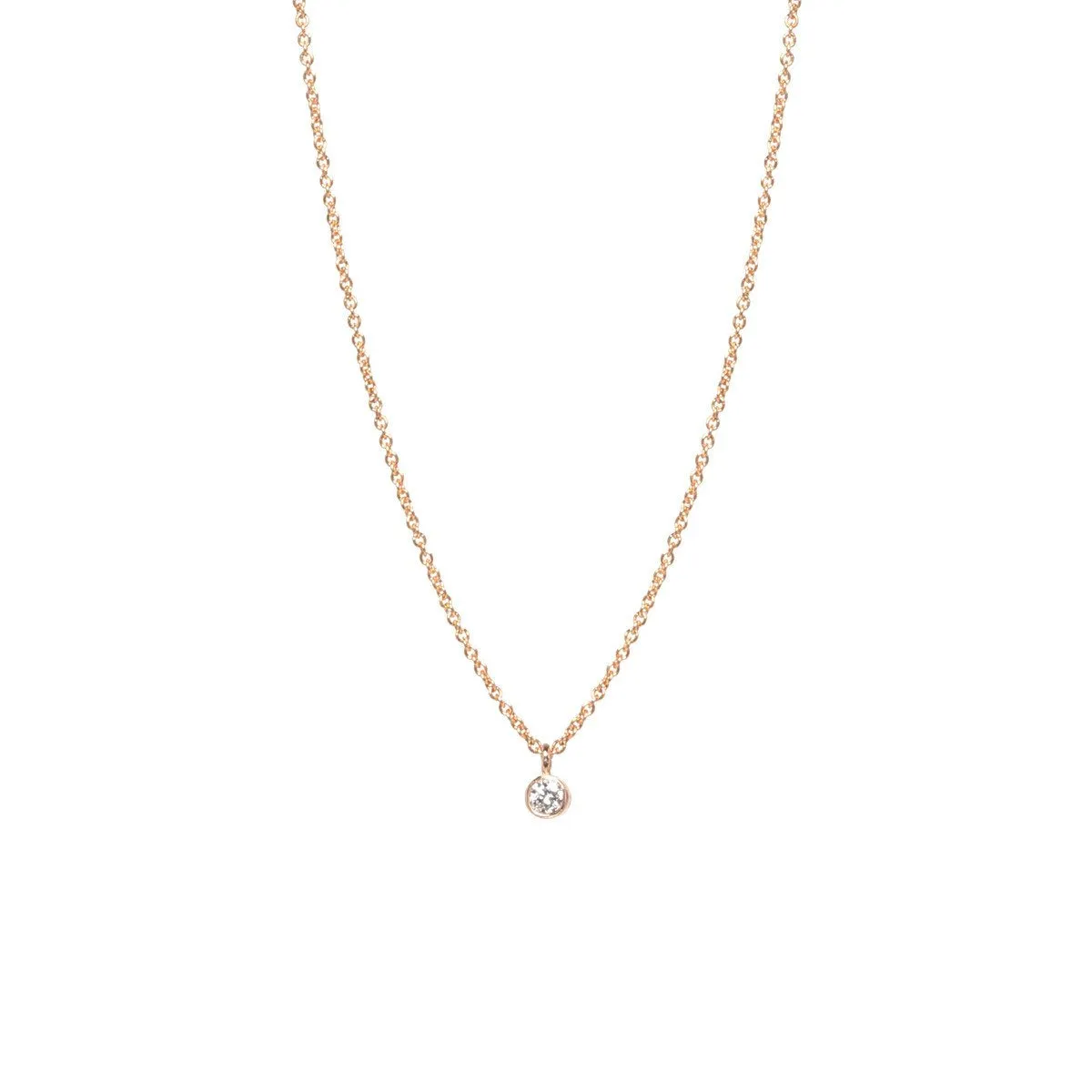 Single Diamond Pendant Necklace