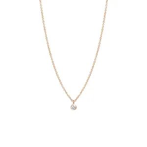 Single Diamond Pendant Necklace