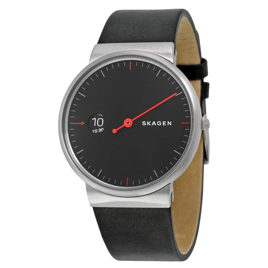 Skagen Ancher Black Dial Leather Men's Watch SKW6236