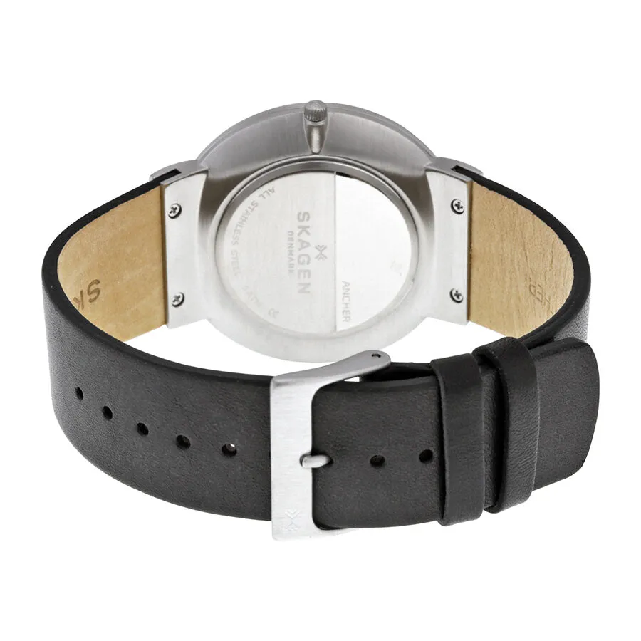 Skagen Ancher Black Dial Leather Men's Watch SKW6236