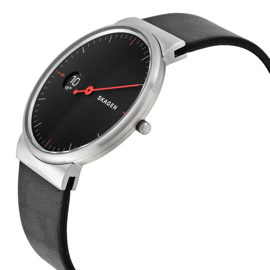 Skagen Ancher Black Dial Leather Men's Watch SKW6236