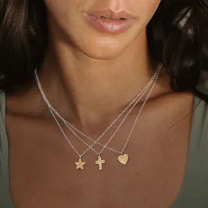 Small Cross Pendant Necklace 16-18"