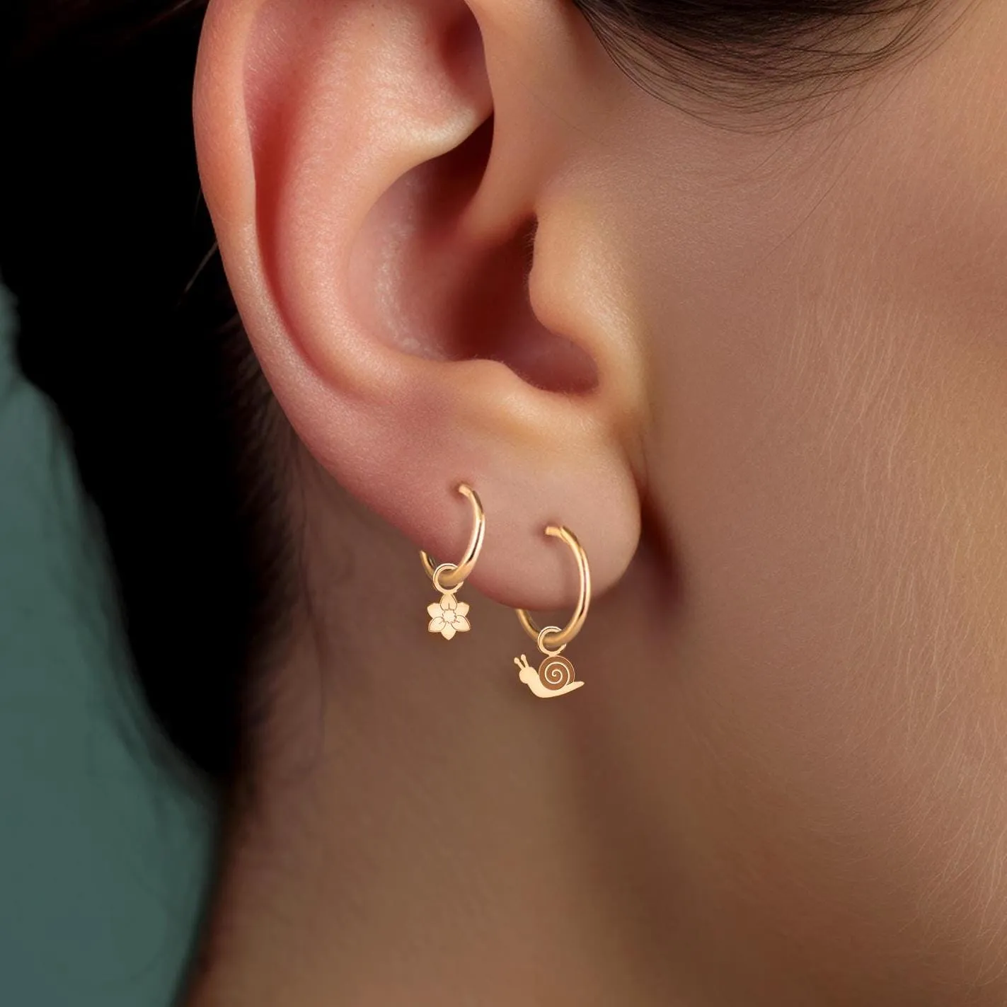 Snail Huggie Hoops