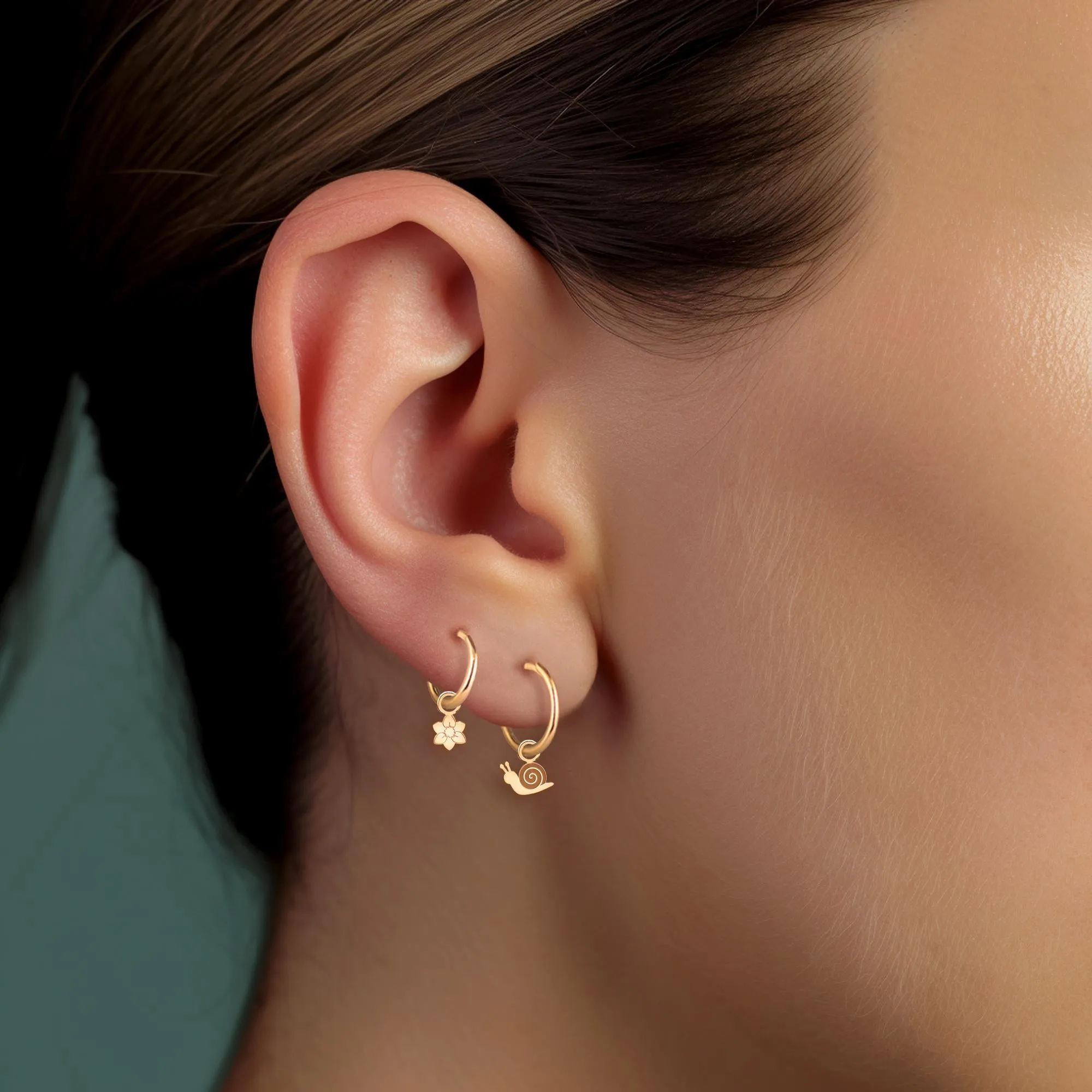 Snail Huggie Hoops