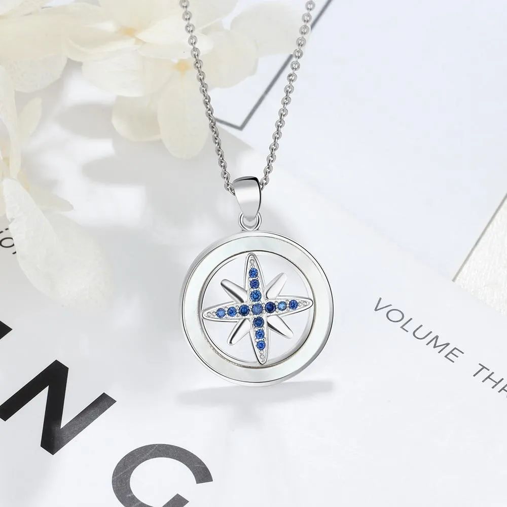 Snow Flower Pendant Silver Necklace For Women