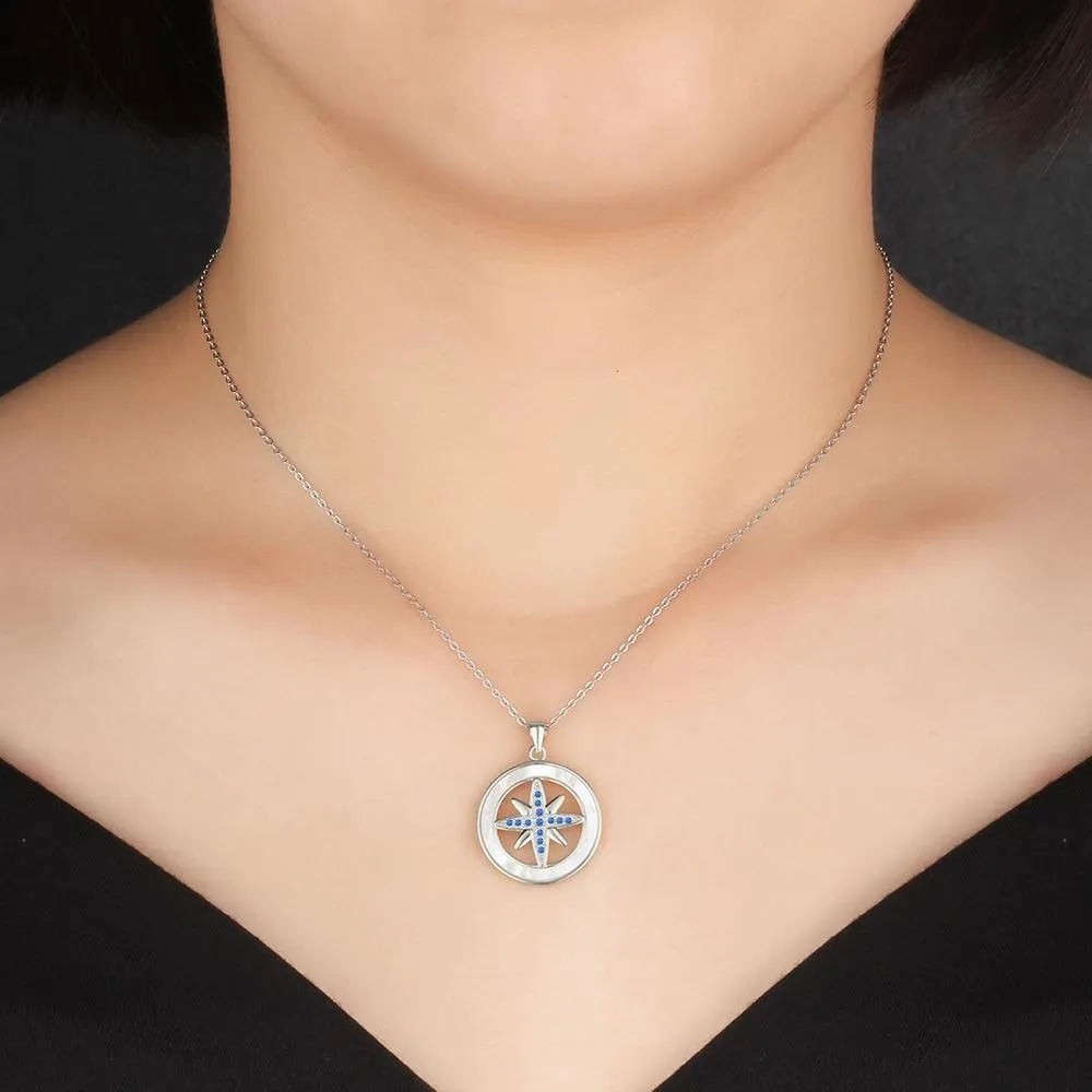 Snow Flower Pendant Silver Necklace For Women